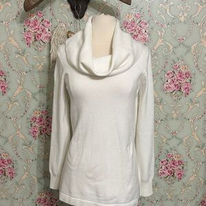 French Connection long sleeve ivory cowl neck sweater tunic Like New size Small